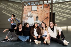 Duke student co-curators strike a happy pose